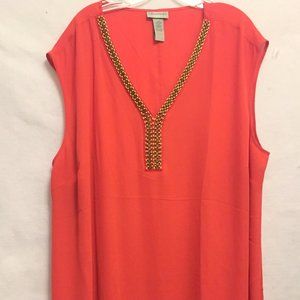 Plus Catherine's 3X Women's Tunic Orange Top
